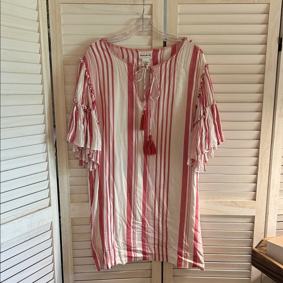 For The Republic Red and White Striped Tunic / Dress / Beach cover up. - Picture 1 of 4